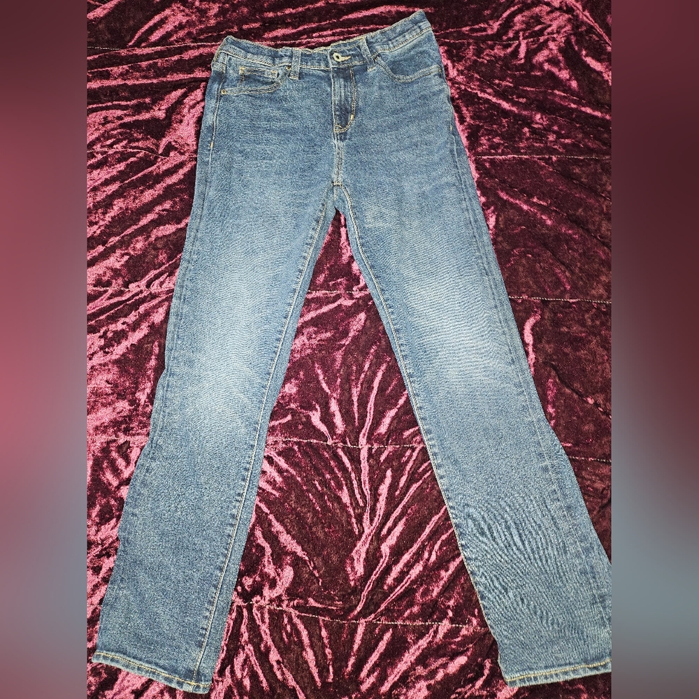 Old Navy Blue Medium Wash Boys Straight Leg Jeans- Size 16 Slim